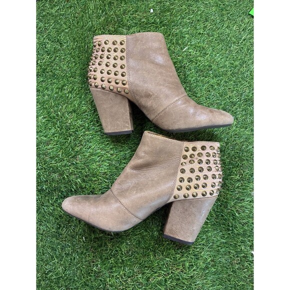 Jessica Simpson Shoes - Jessica Simpson Studded Ankle Booties Brown Leather Women’s Size 7.5